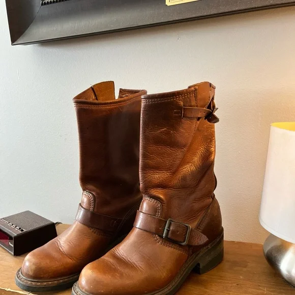 Carolina Brown Leather moto Boots - Picture 7 of 7